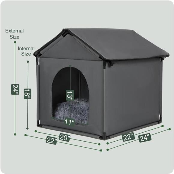 Small Dog House Soft Indoor, Gray, 22x20x18in - Picture 3 of 7